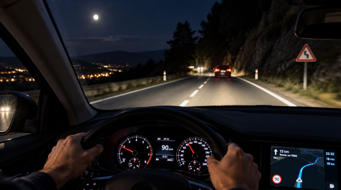 conduire de nuit visibilite