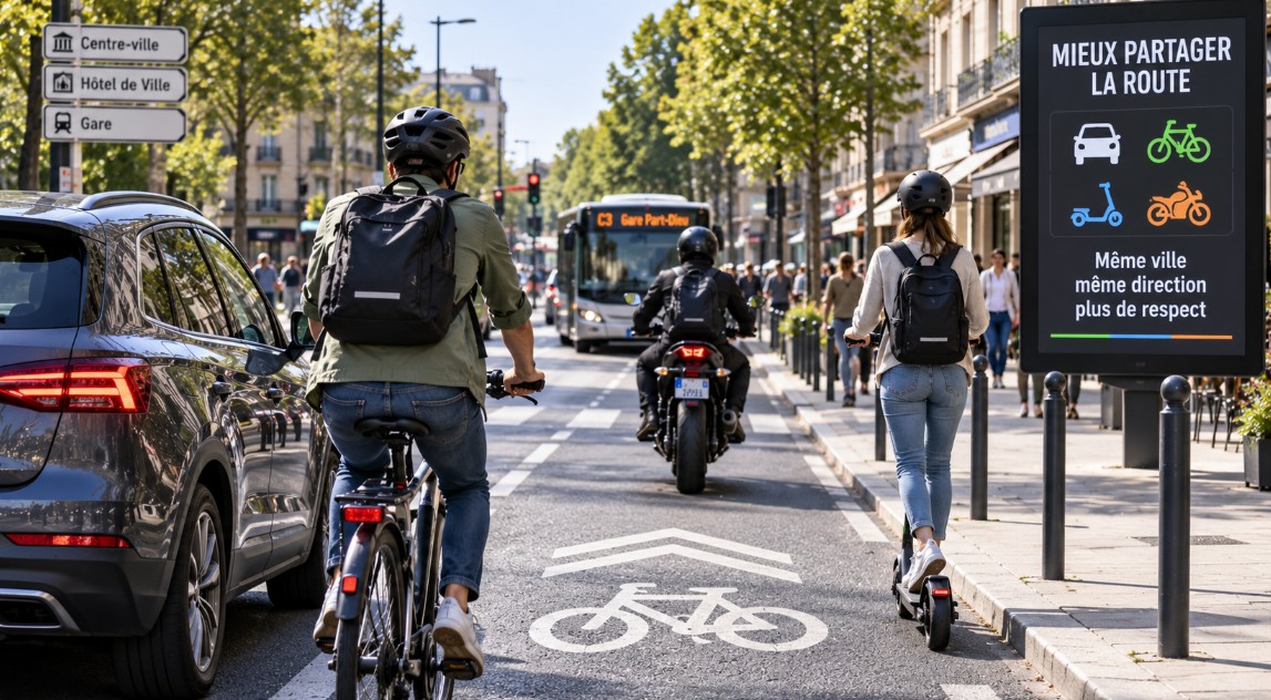 partager la route en ville
